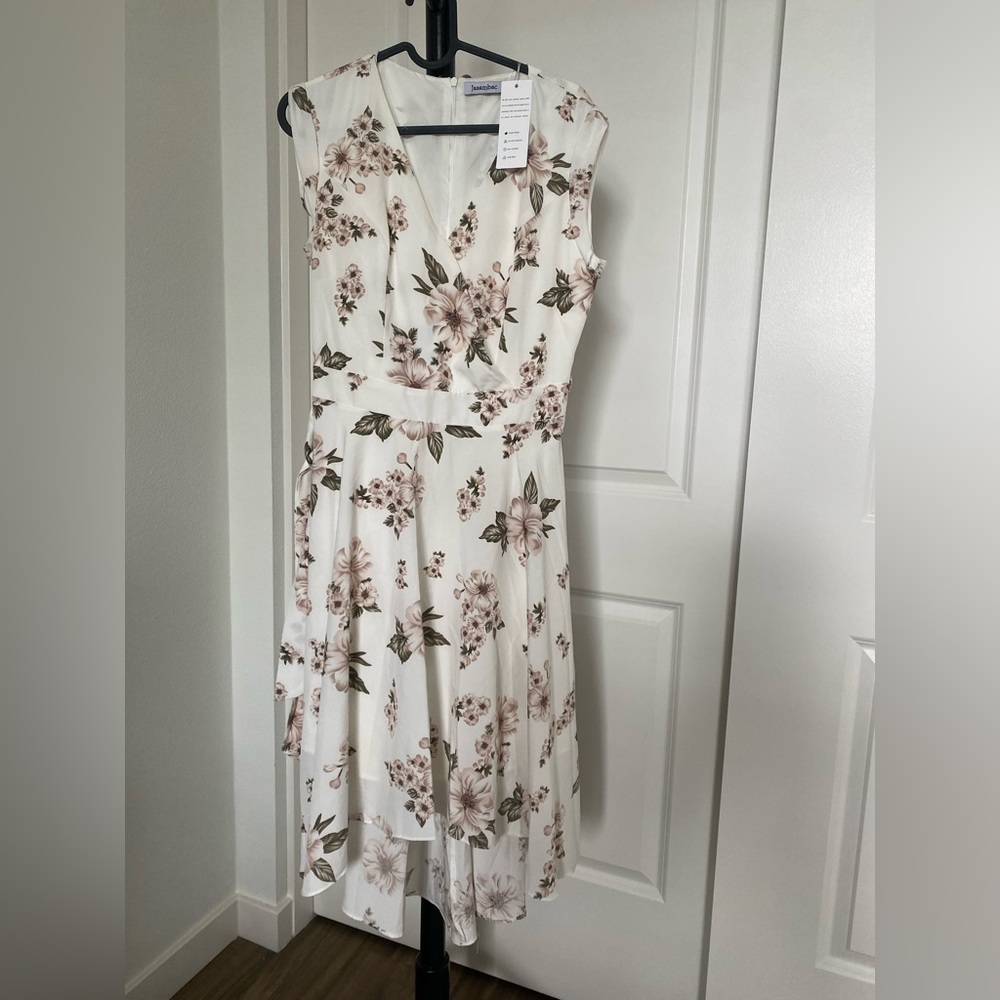 assymetrical floral maxi dress